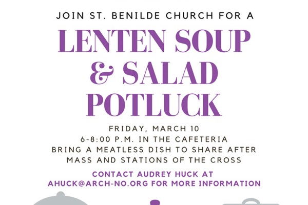 Printable Flyer - Potluck for Lenten Soup & Salad Potluck